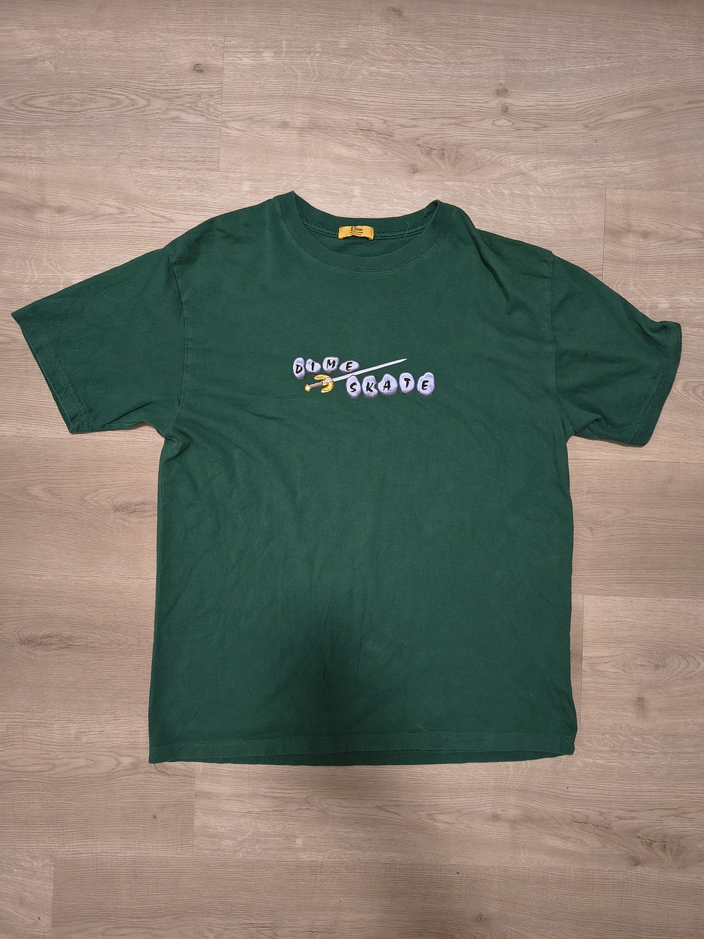 Dime Skateboard Green Logo Tee